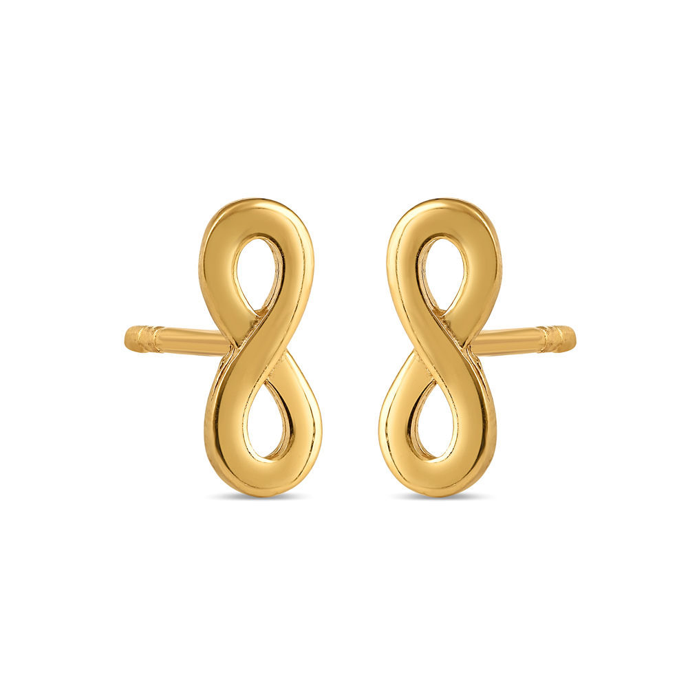 22ct Gold Plain Infinity Stud Earring