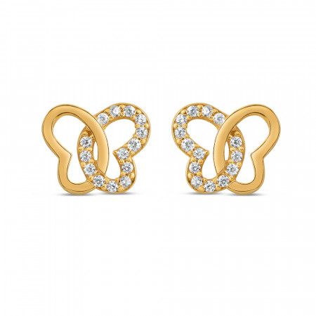 22ct Gold CZ Stone Butterfly Desgin Studs 22ct Gold CZ Stone Butterfly Desgin Studs