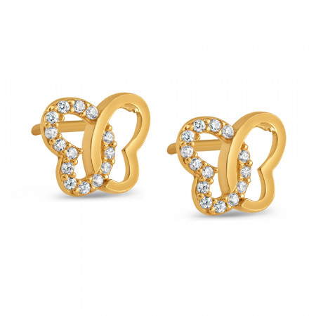 22ct Gold CZ Stein Schmetterling Desgin Ohrstecker