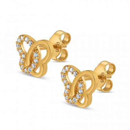22ct Gold CZ Stein Schmetterling Desgin Ohrstecker