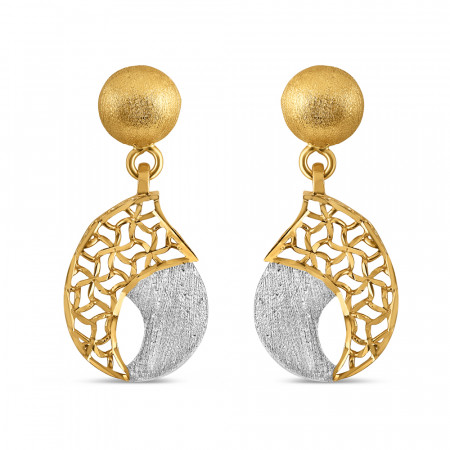 22ct Gold Fancy Drop Earrings | Rhodium Finish 22ct Gold Fancy Drop Earrings | Rhodium Finish