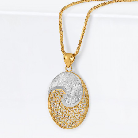 22 Ayar Altın Oval Kolye | Rodyum Kaplama 22 Ayar Altın Oval Kolye | Rodyum Kaplama