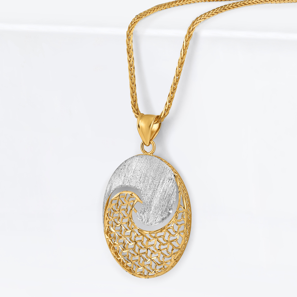 22 Ayar Altın Oval Kolye | Rodyum Kaplama 22 Ayar Altın Oval Kolye | Rodyum Kaplama