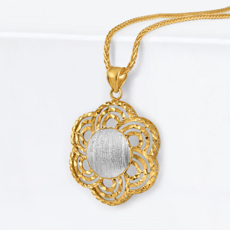 قلادة زهور ذهبية فاخرة عيار 22 قيراط | طلاء روديوم نهائي قلادة زهور ذهبية فاخرة عيار 22 قيراط | طلاء روديوم نهائي