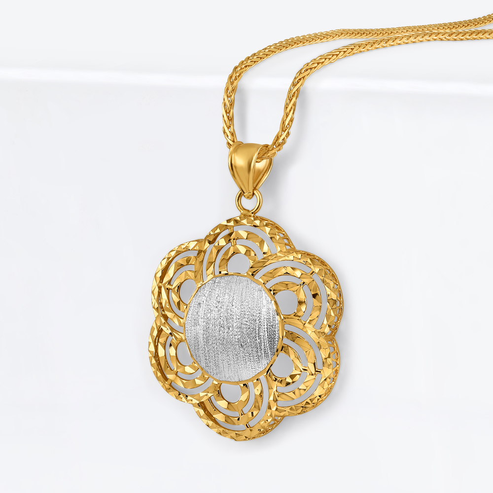 قلادة زهور ذهبية فاخرة عيار 22 قيراط | طلاء روديوم نهائي قلادة زهور ذهبية فاخرة عيار 22 قيراط | طلاء روديوم نهائي