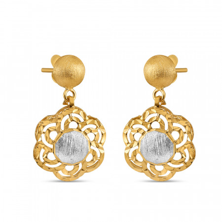 22ct Gold Floral Ohrringe | Rhodium Finish