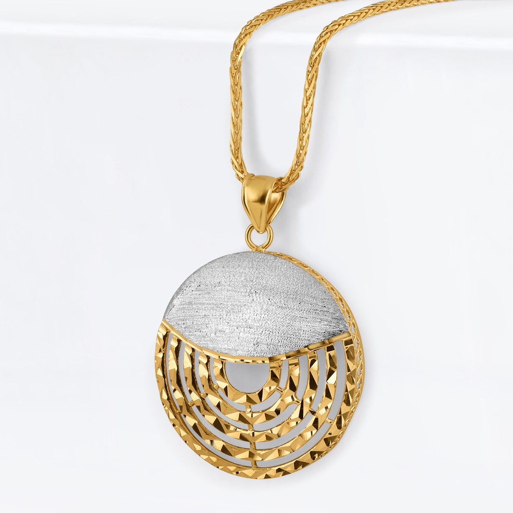 قلادة دائرة ذهبية عيار 22 قيراط | طلاء الروديوم قلادة دائرة ذهبية عيار 22 قيراط | طلاء الروديوم