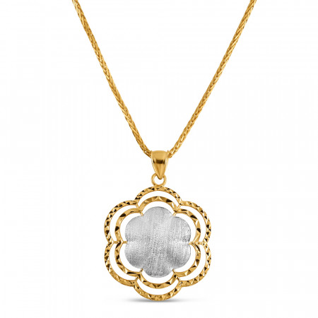 Floral Pendant in 22ct Gold | Rhodium Finish Floral Pendant in 22ct Gold | Rhodium Finish