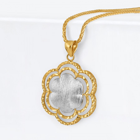 22 Ayar Altın | Rodyum Kaplama Çiçekli Kolye 22 Ayar Altın | Rodyum Kaplama Çiçekli Kolye