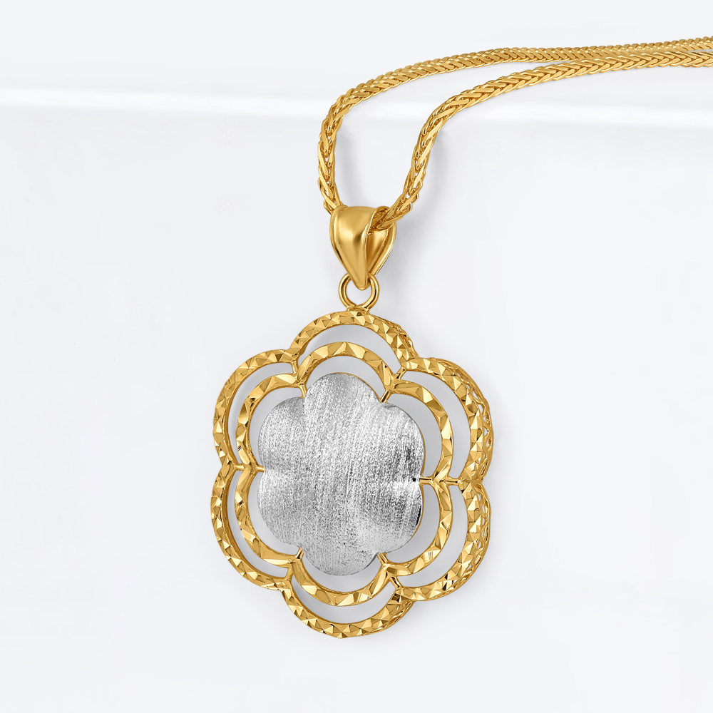22 Ayar Altın | Rodyum Kaplama Çiçekli Kolye 22 Ayar Altın | Rodyum Kaplama Çiçekli Kolye