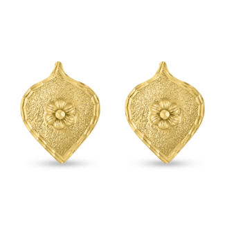 22ct Antique Leaf Gold Earring