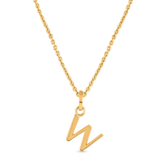 22ct Gold Initial W Pendant | Unisex 22ct Gold Initial W Pendant | Unisex