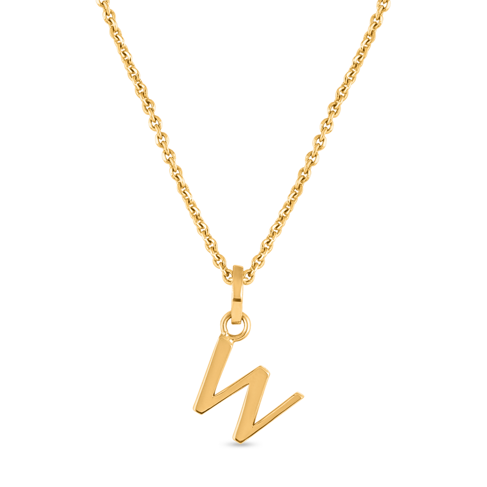 قلادة بحرف W من الذهب عيار 22 قيراط | للجنسين قلادة بحرف W من الذهب عيار 22 قيراط | للجنسين
