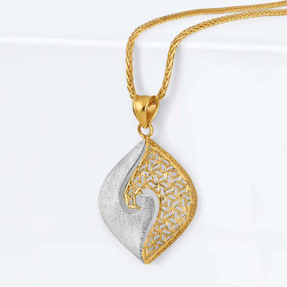 22ct Gold Rhombus-Anhänger | Rhodium-Finish