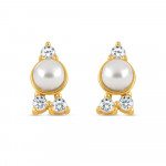 أقراط ذهبية فاخرة من الذهب عيار 22 قيراطاً من اللؤلؤ CZ أقراط ذهبية فاخرة من الذهب عيار 22 قيراطاً من اللؤلؤ CZ