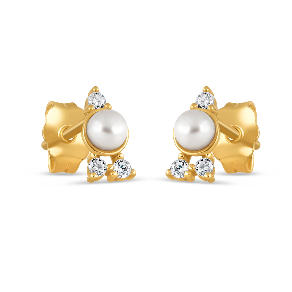 أقراط ذهبية فاخرة من الذهب عيار 22 قيراطاً من اللؤلؤ CZ أقراط ذهبية فاخرة من الذهب عيار 22 قيراطاً من اللؤلؤ CZ