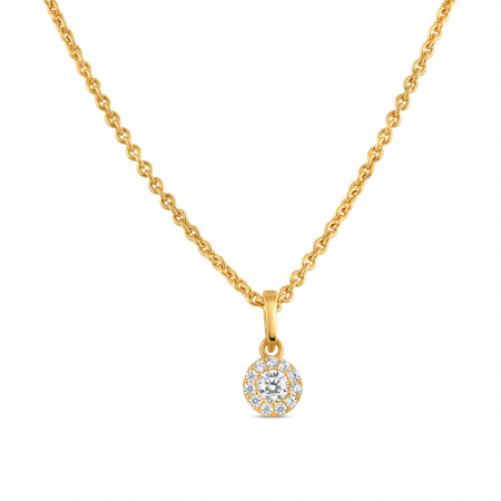 Round Pendant in 22ct Gold | CZ Stone Round Pendant in 22ct Gold | CZ Stone