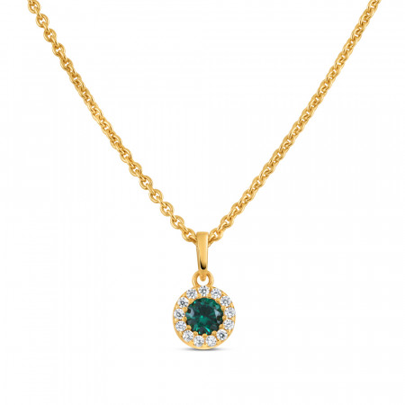 22ct Gold Green Round CZ Pendant 22ct Gold Green Round CZ Pendant