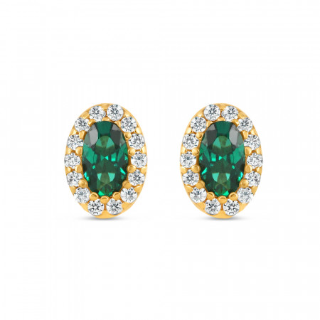 22ct Gold Oval Ear Studs | CZ Stone 22ct Gold Oval Ear Studs | CZ Stone