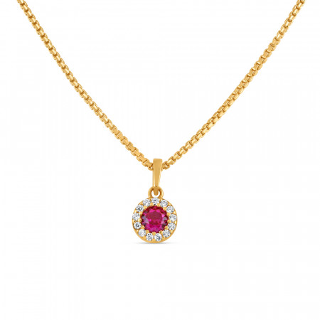 22ct Gold Pink Round CZ Pendant 22ct Gold Pink Round CZ Pendant