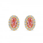 حلق أذن بيضاوي بيضاوي عيار 22 قيراط من الذهب الوردي CZ عيار 22 قيراط حلق أذن بيضاوي بيضاوي عيار 22 قيراط من الذهب الوردي CZ عيار 22 قيراط