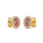 حلق أذن بيضاوي بيضاوي عيار 22 قيراط من الذهب الوردي CZ عيار 22 قيراط حلق أذن بيضاوي بيضاوي عيار 22 قيراط من الذهب الوردي CZ عيار 22 قيراط