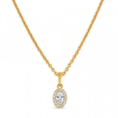 22ct Gold Oval Shaped Pendant | CZ Stones 22ct Gold Oval Shaped Pendant | CZ Stones
