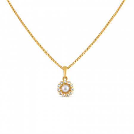 22ct Gold CZ Pendant with Pearl
