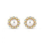 22ct Gold CZ Ohrring mit Perle