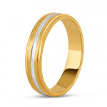 22ct Gold Band Ring mit Rhodium Finish | Größe V