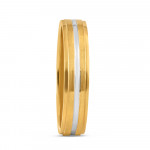 Rodyum Kaplamalı 22 Ayar Altın Bant Yüzük | V Beden