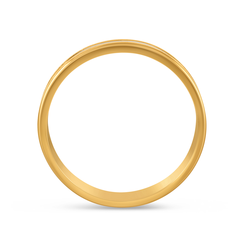 22ct Gold Band Ring mit Rhodium Finish | Größe V