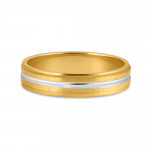 22ct Gold Band Ring mit Rhodium Finish | Größe V