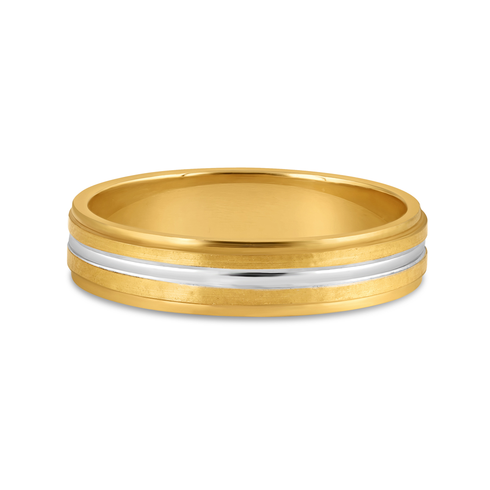 22ct Gold Band Ring mit Rhodium Finish | Größe V