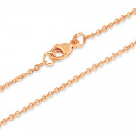 ذهب وردي عيار 18 قيراط | سلسلة ربط | 16 بوصة | 1 مم ذهب وردي عيار 18 قيراط | سلسلة ربط | 16 بوصة | 1 مم