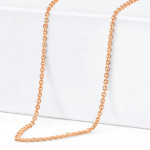 ذهب وردي عيار 18 قيراط | سلسلة ربط | 16 بوصة | 1 مم