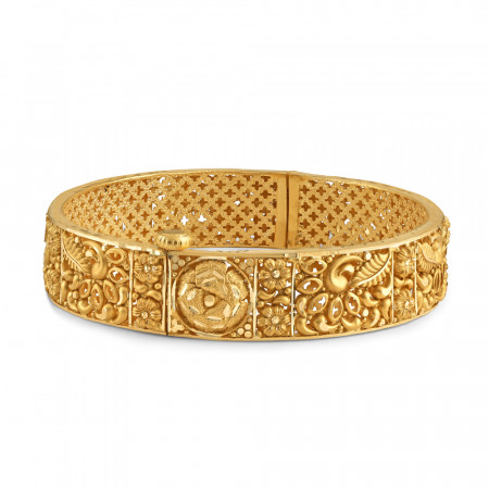 22ct Gold Bangle For Bridal | Rosettes Collection | Size 2.4 22ct Gold Bangle For Bridal | Rosettes Collection | Size 2.4