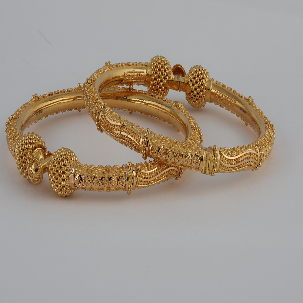 كادا مزخرف من الذهب الحقيقي عيار 22 قيراط | مجموعة جالي | 2.4 كادا مزخرف من الذهب الحقيقي عيار 22 قيراط | مجموعة جالي | 2.4