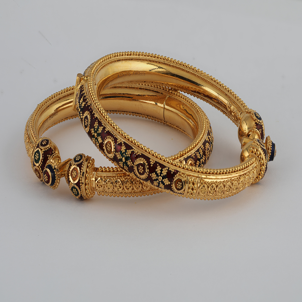 22ct Gold Bridal Kada | Jali Kollektion | Größe 2.4