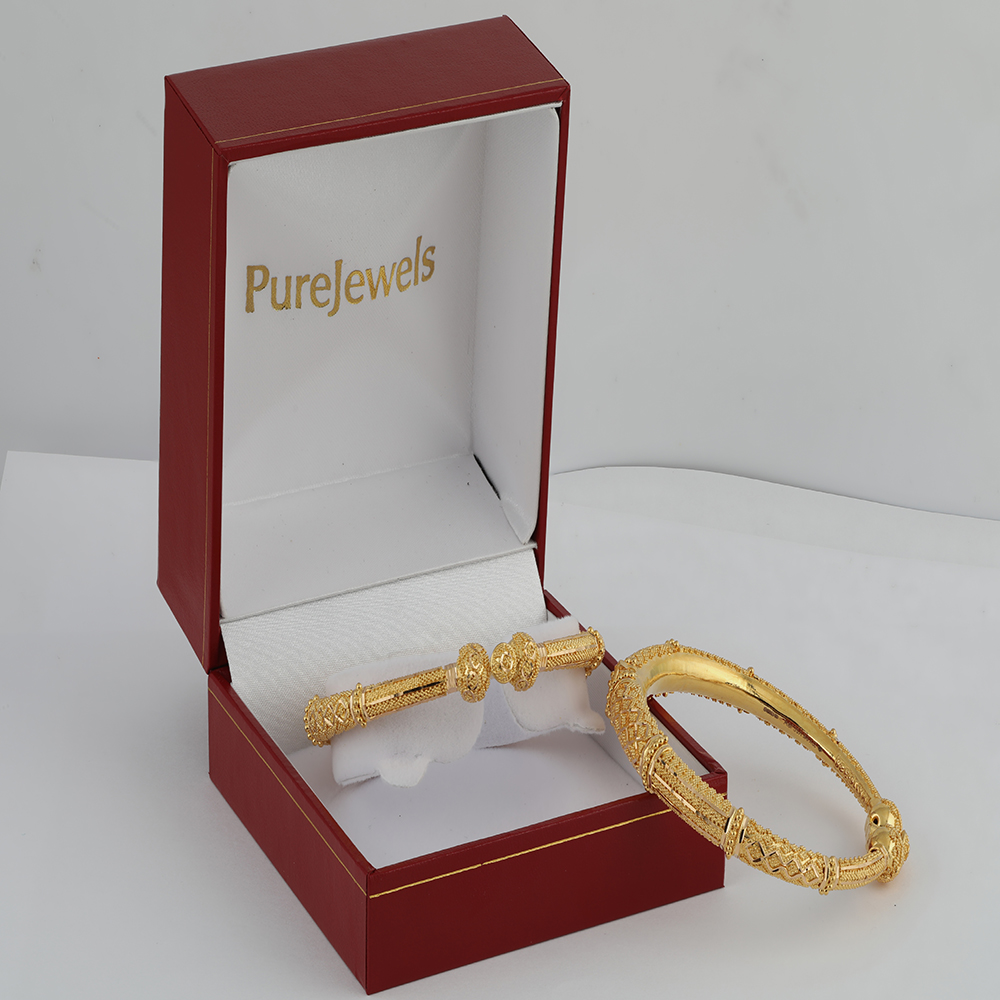 Gold Bridal Kada | Jali Kollektion | Größe 2.5