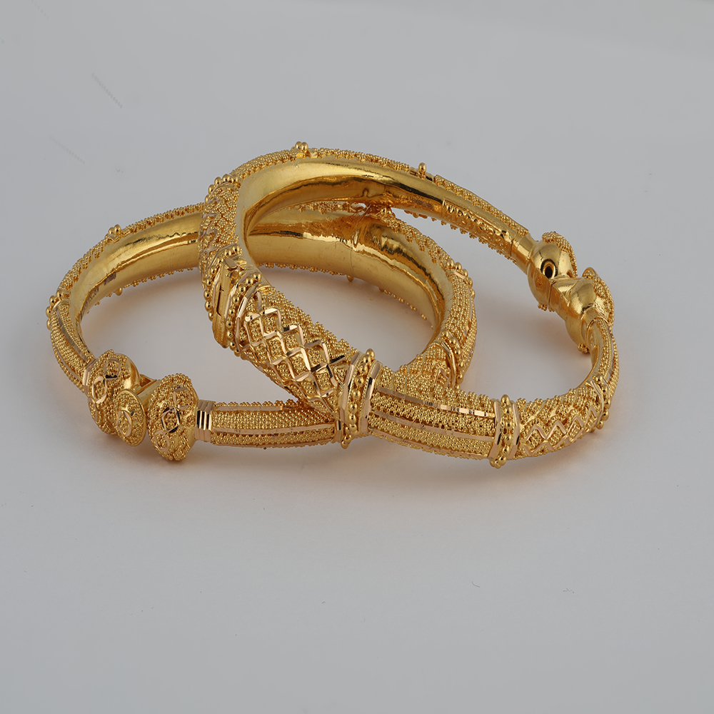 Gold Bridal Kada | Jali Kollektion | Größe 2.5