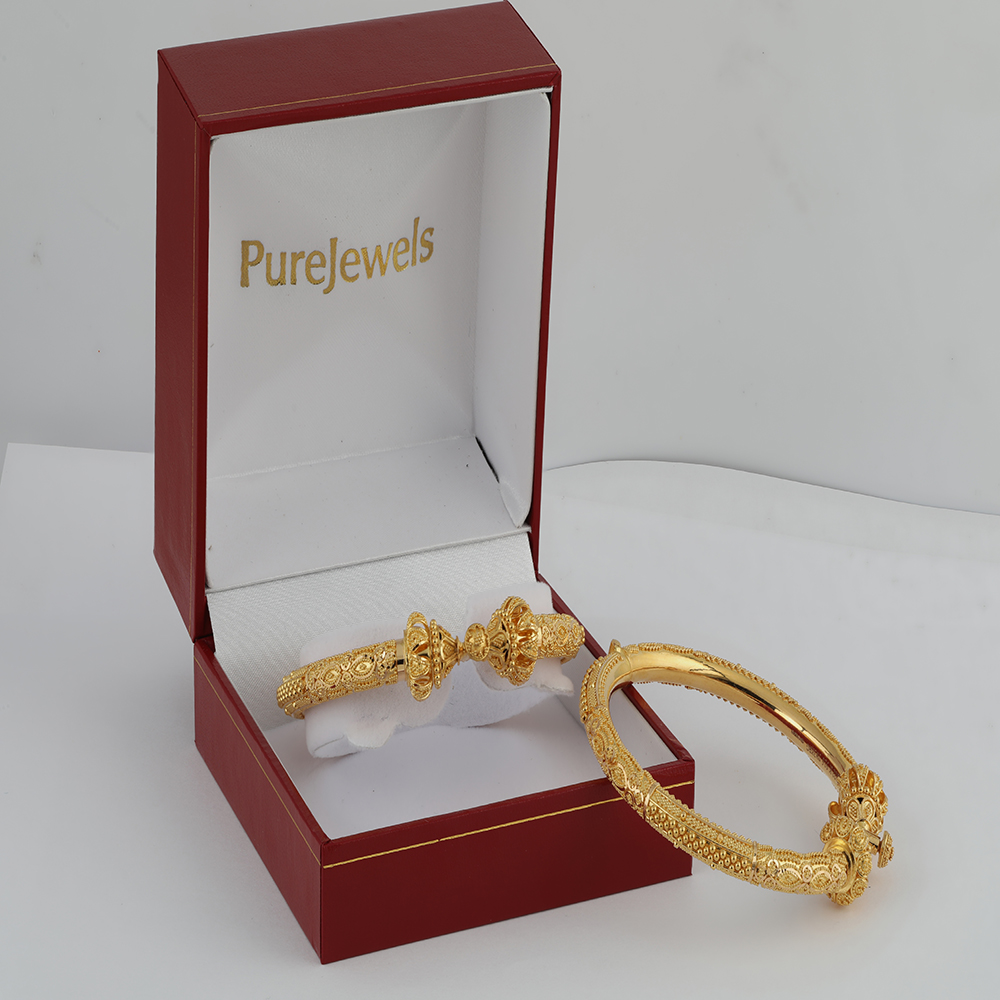 22kt Gold Armreif Kada | Jali Kollektion | Größe 2.6 22kt Gold Armreif Kada | Jali Kollektion | Größe 2.6