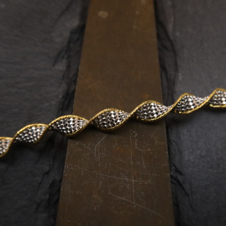 22ct Gold Bracelet For Ladies | Rhodium Finish | 6.5 Inches