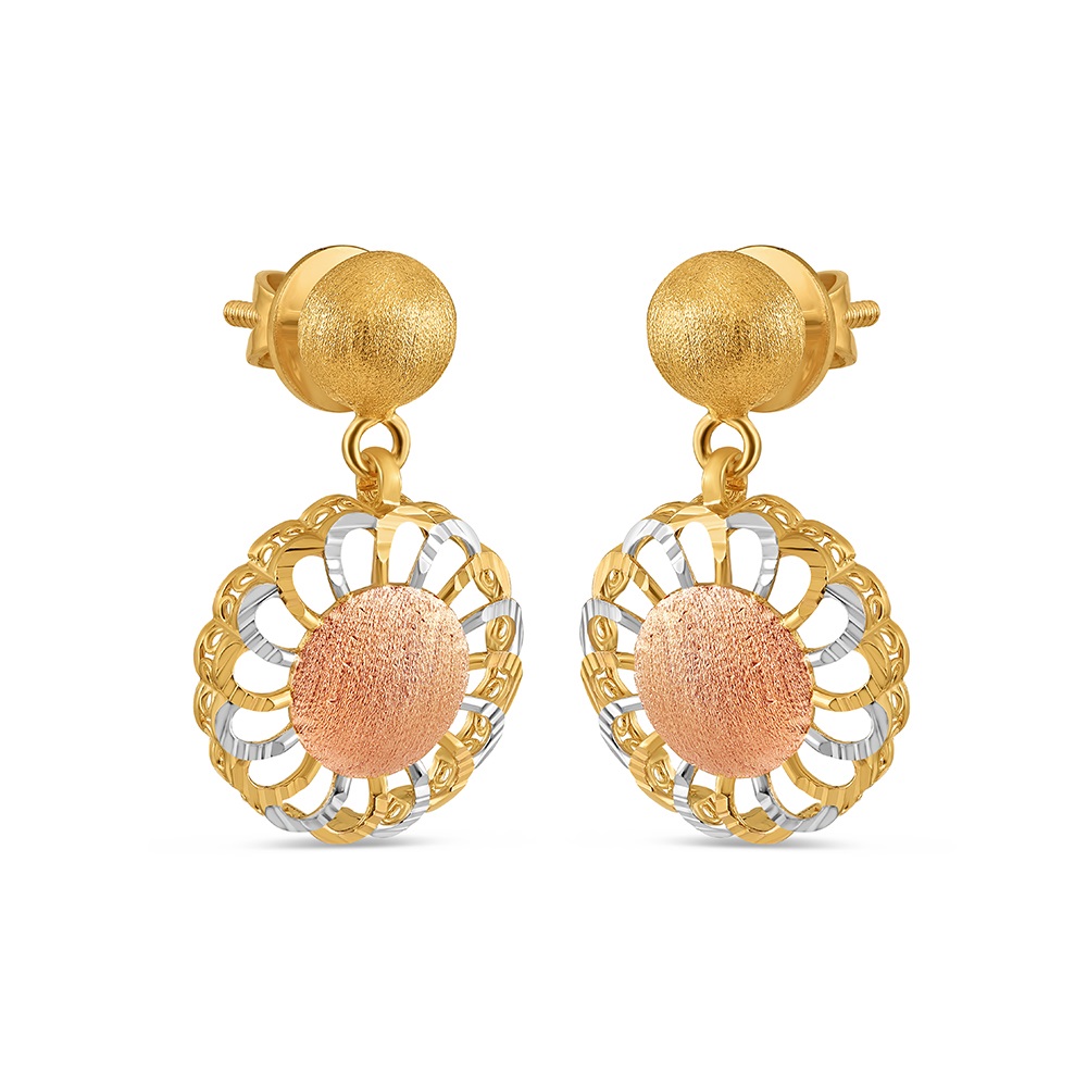 22ct Gold Fancy Drop Earrings | Rose Gold Finish 22ct Gold Fancy Drop Earrings | Rose Gold Finish