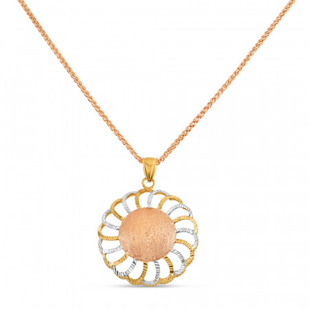 22ct Gold Round Fancy Pendant | Rhodium Finish 22ct Gold Round Fancy Pendant | Rhodium Finish