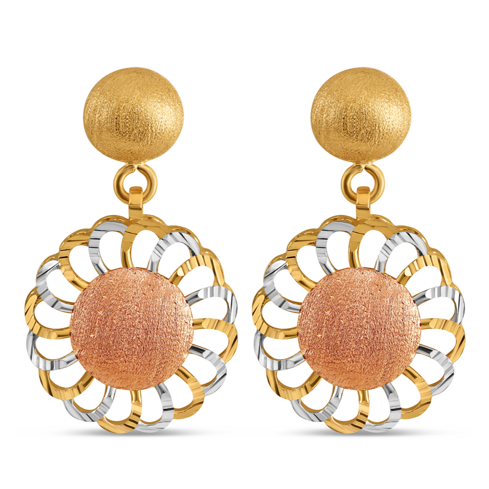 22ct Gold Fancy Drop Earrings | Rose Gold Finish 22ct Gold Fancy Drop Earrings | Rose Gold Finish