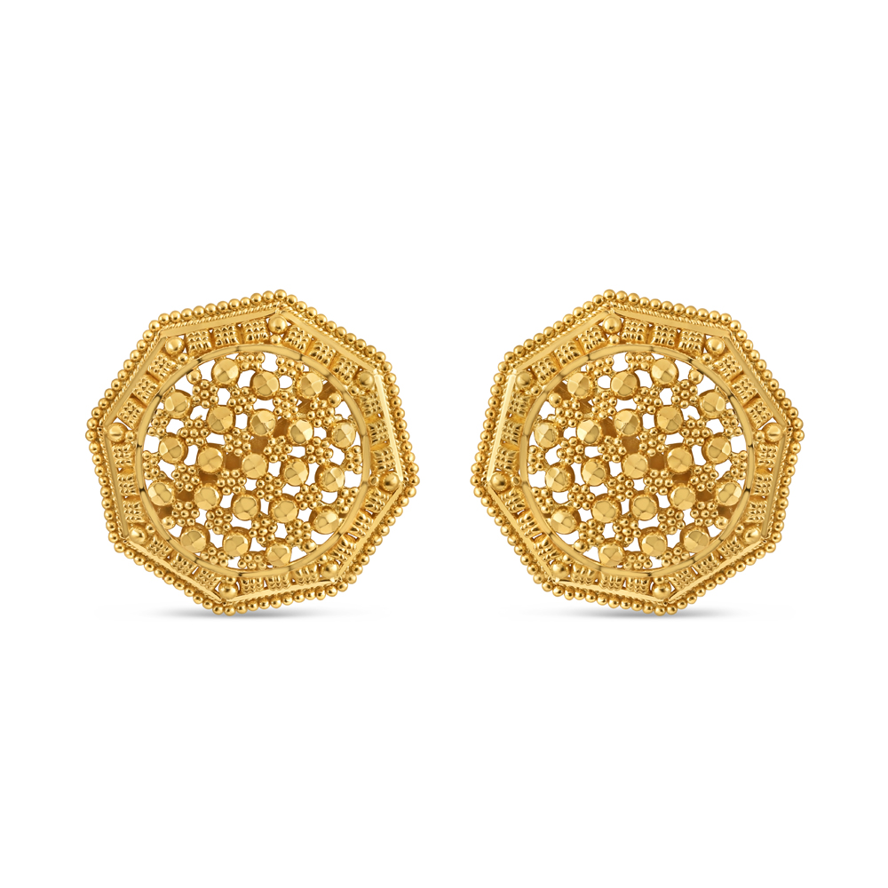 22 Ayar Altın Fantezi Küpe Filligree Çıtçıt 22 Ayar Altın Fantezi Küpe Filligree Çıtçıt