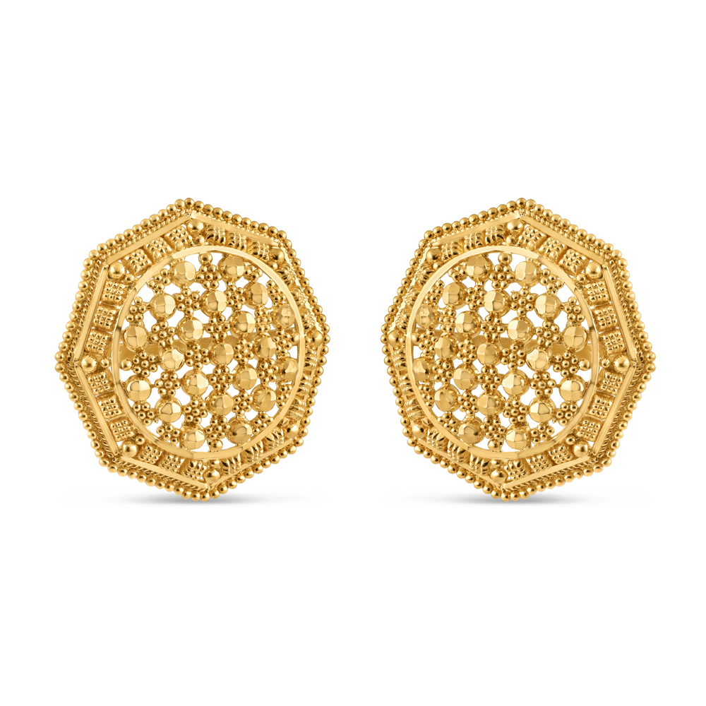 22 Ayar Altın Fantezi Küpe Filligree Çıtçıt 22 Ayar Altın Fantezi Küpe Filligree Çıtçıt