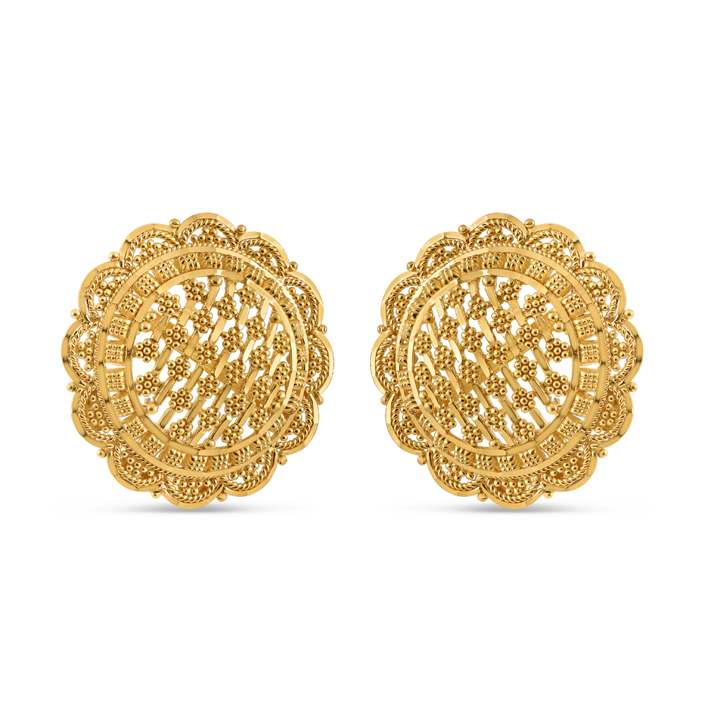 22 Ayar Altın Küpe Filligree Çıtçıt 22 Ayar Altın Küpe Filligree Çıtçıt