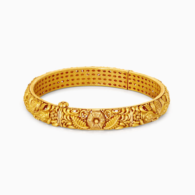 22ct Gold Party Wear Bangle | Rosette Collection | Size 2.4